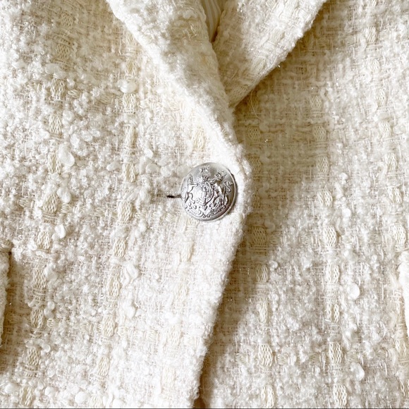 VERONICA BEARD Cutaway Dickey Tweed Jacket 10 Ivory NEW NWOT - Picture 4 of 11